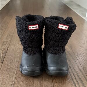 Hunter Kids Black Fleece-Lined Boots